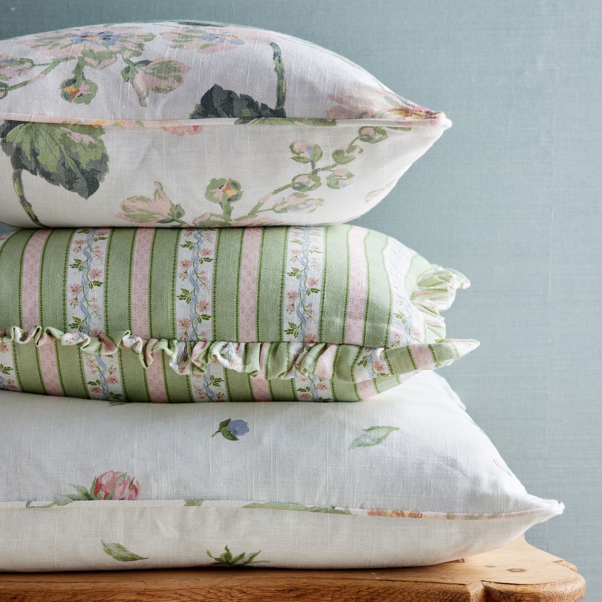 Isabelle in Green Frill Pillow - Caitlin Wilson Design