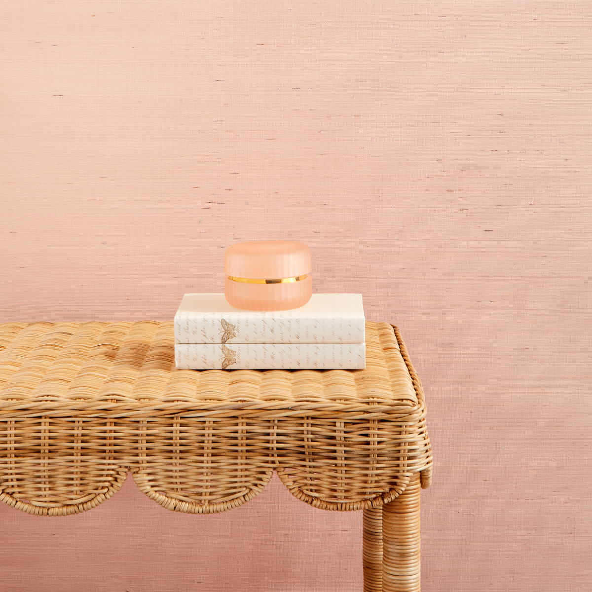 Grasscloth Wallpaper in Blush