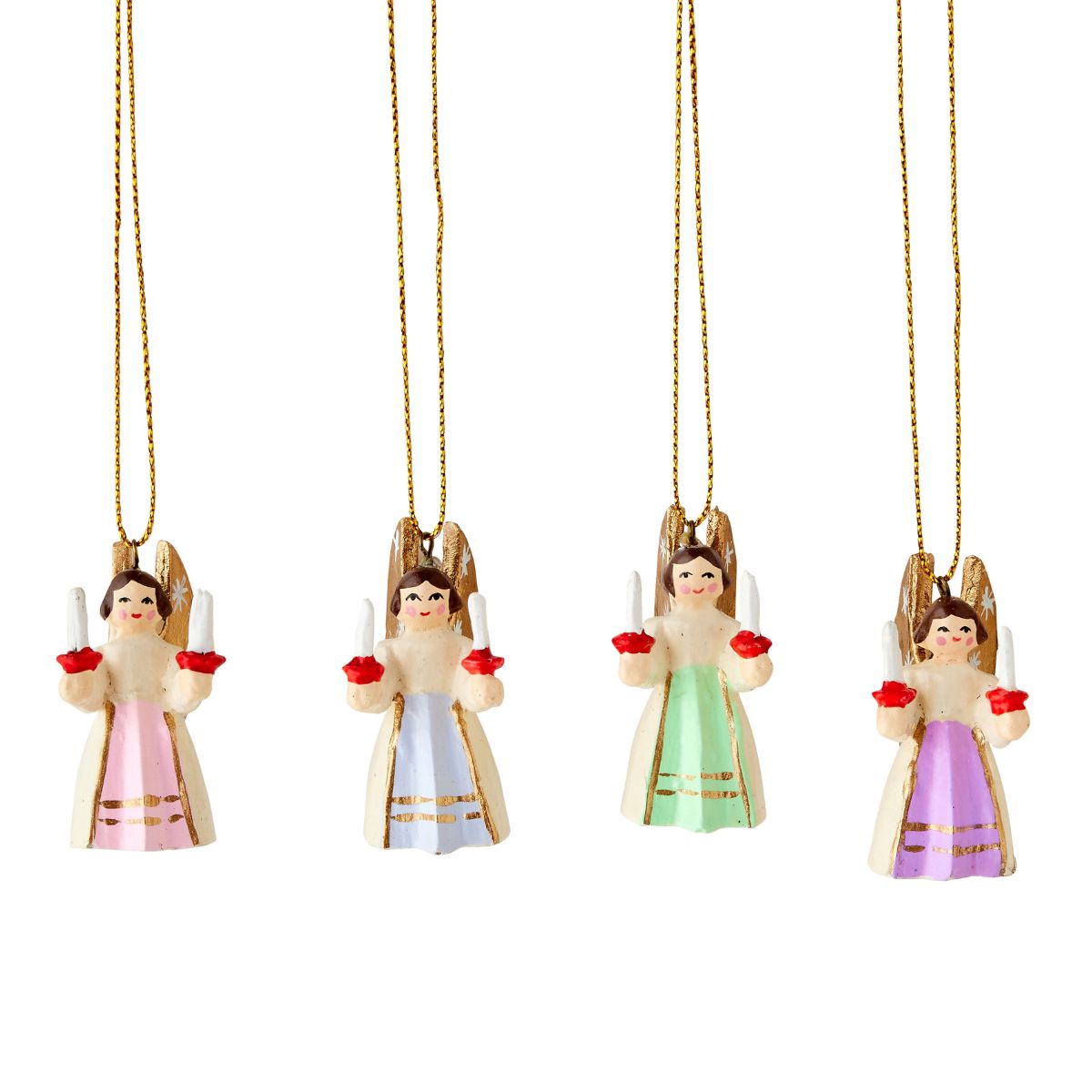 Mini Pastel Angel Ornament, Set of 4