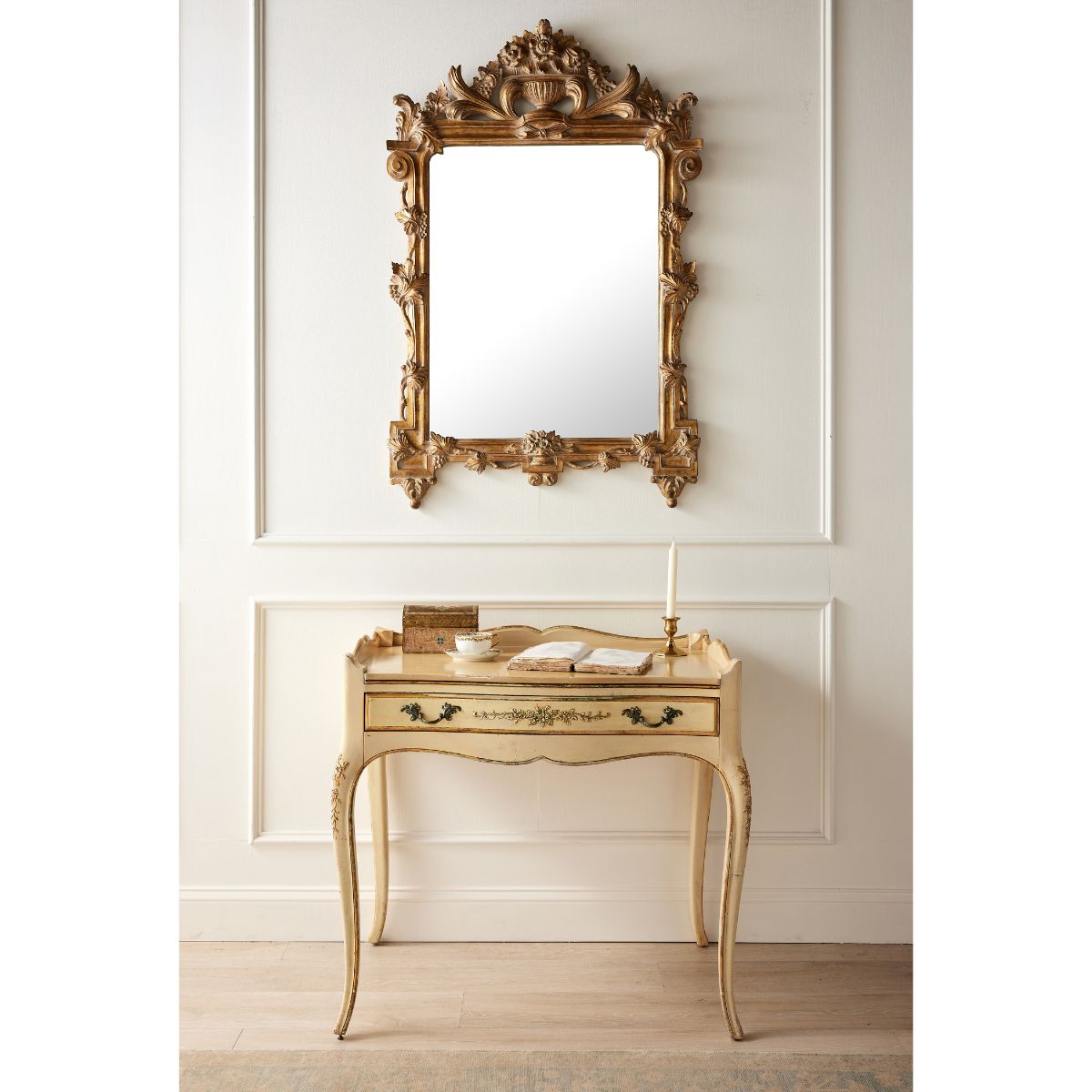 Ornate Carved Wood Mirror - Caitlin Wilson Design