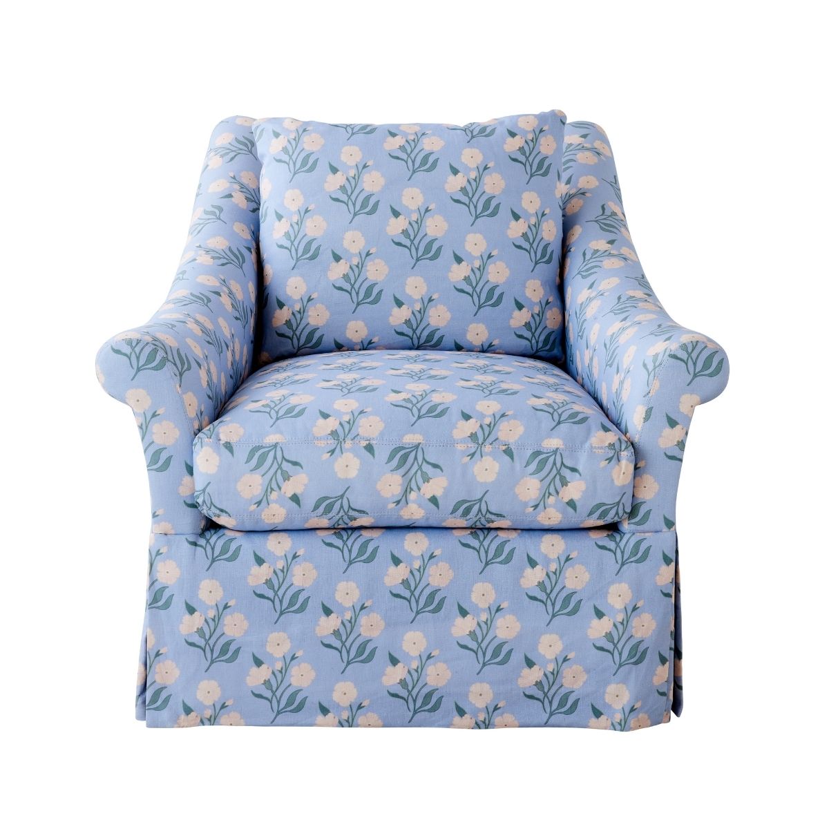 Blush Petal Print Swivel Chair