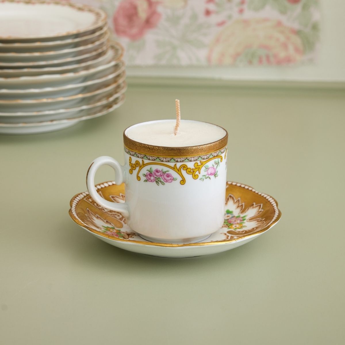 Cappuccino Cup Candle with Saucer - Caitlin Wilson Design