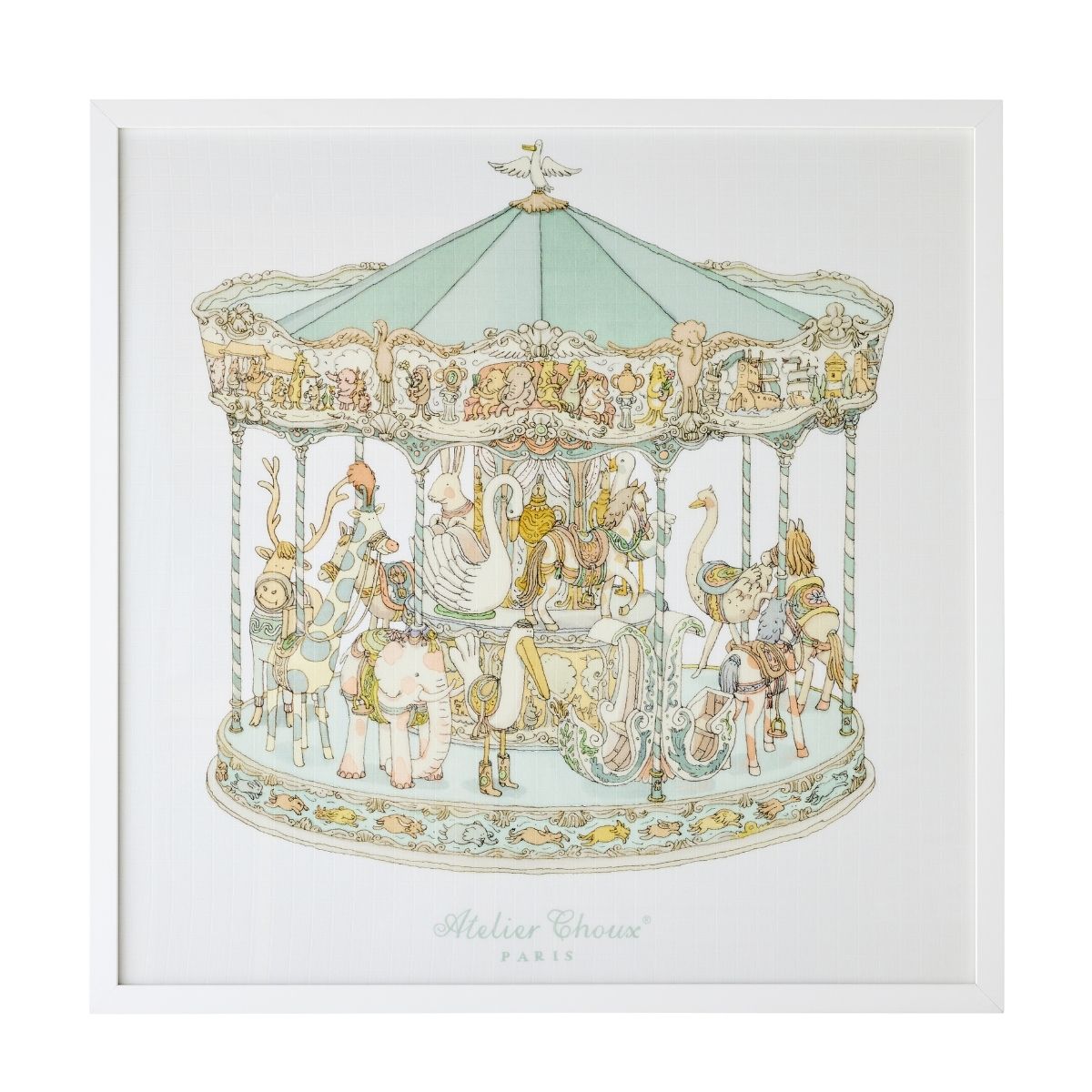 Framed Atelier Choux Carousel in Green