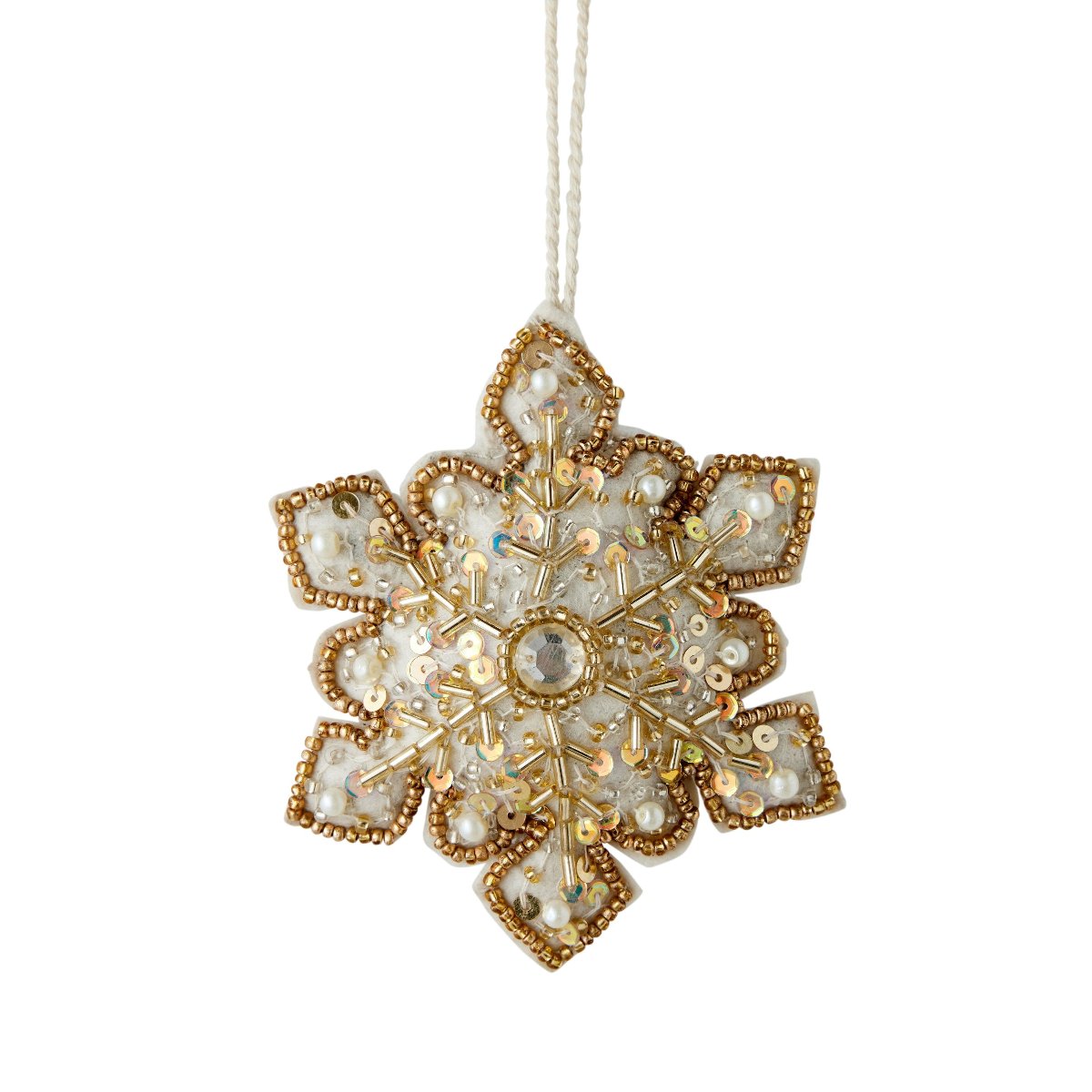 Beaded Snowflake White Gold - Caitlin Wilson Designs