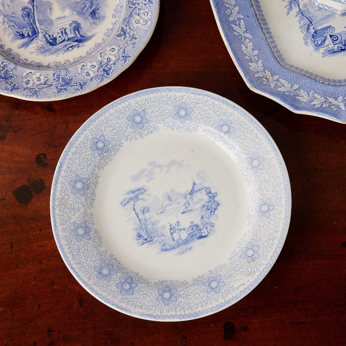 Pastoral Day Dream Blue and White Platter I - Caitlin Wilson Designs