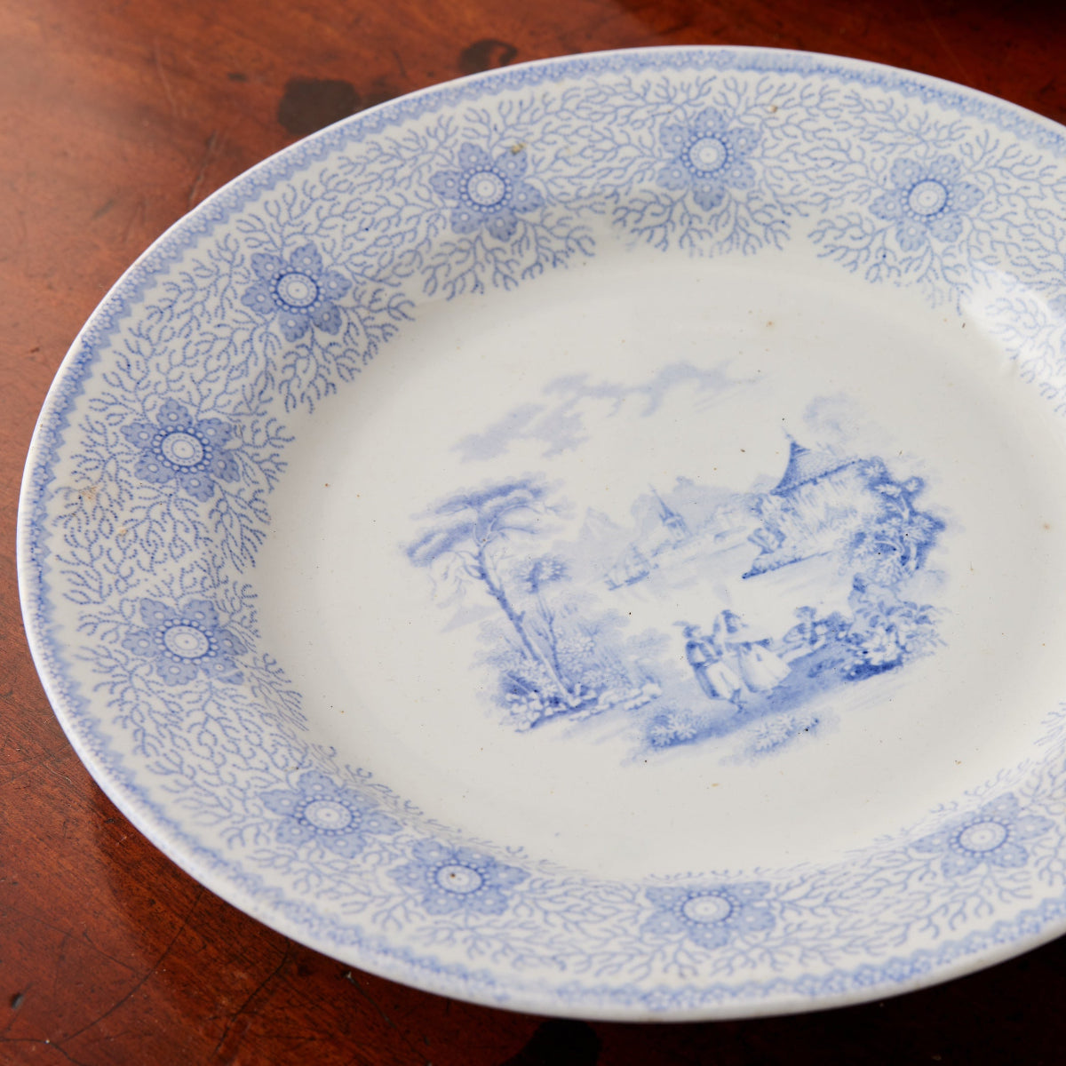 Pastoral Day Dream Blue and White Platter I - Caitlin Wilson Designs