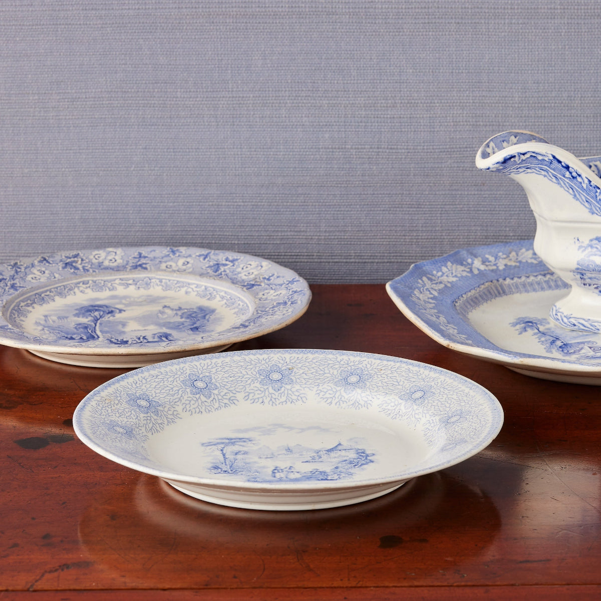 Pastoral Day Dream Blue and White Platter I - Caitlin Wilson Designs