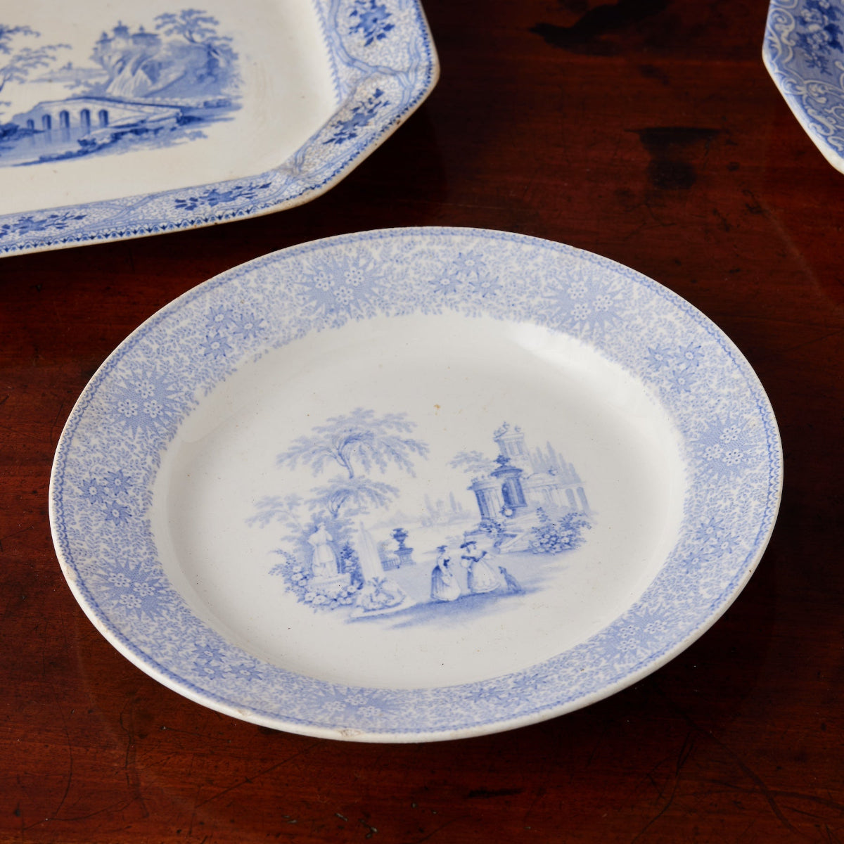 Pastoral Day Dream Blue and White Platter II - Caitlin Wilson Designs