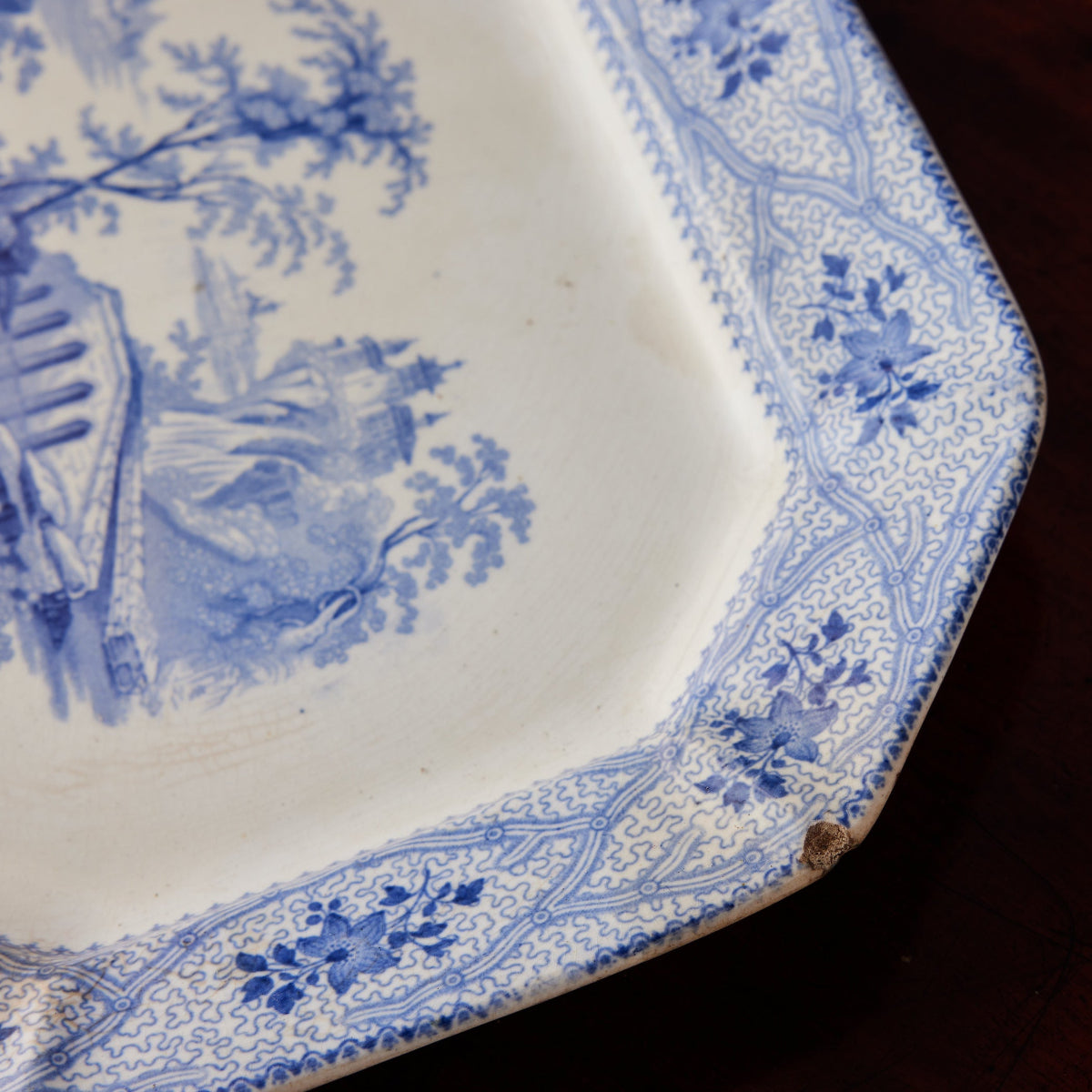 Pastoral Day Dream Blue and White Platter III - Caitlin Wilson Designs