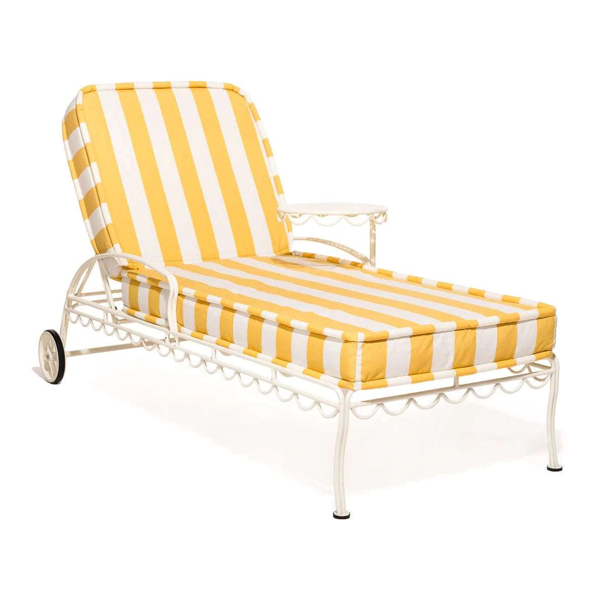 The Al Fresco Sun Lounger in Rivie Mimosa | Antique White Frame - Caitlin Wilson Design 