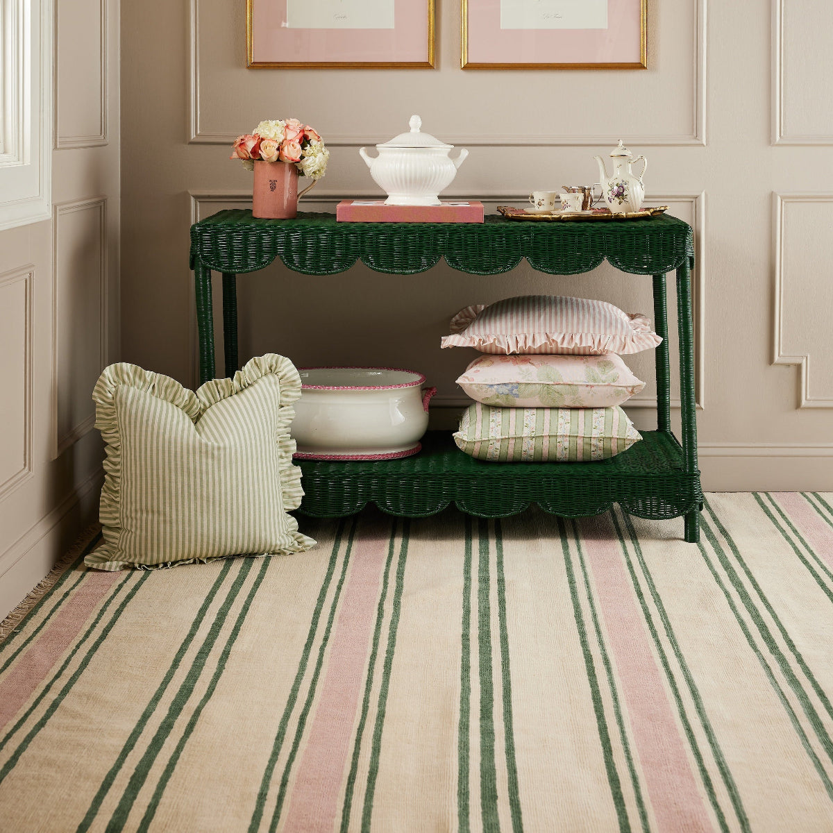 Trudy Rug in Pink Stripe - Caitlin Wilson Designs