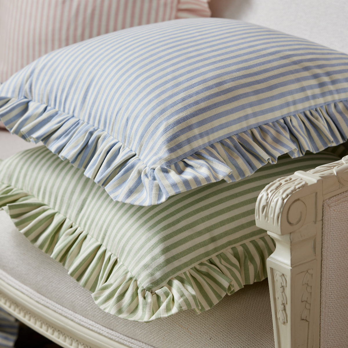 Carolina Stripe Pillow in Palm Green - Caitlin Wilson Designs