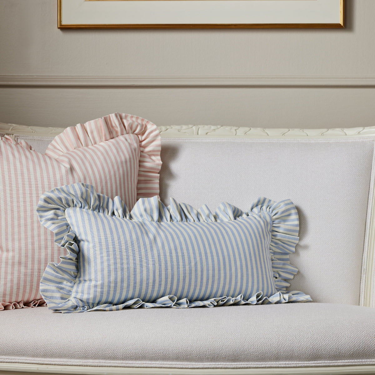 Carolina Stripe Pillow in Pink Salt - Caitlin Wilson Designs