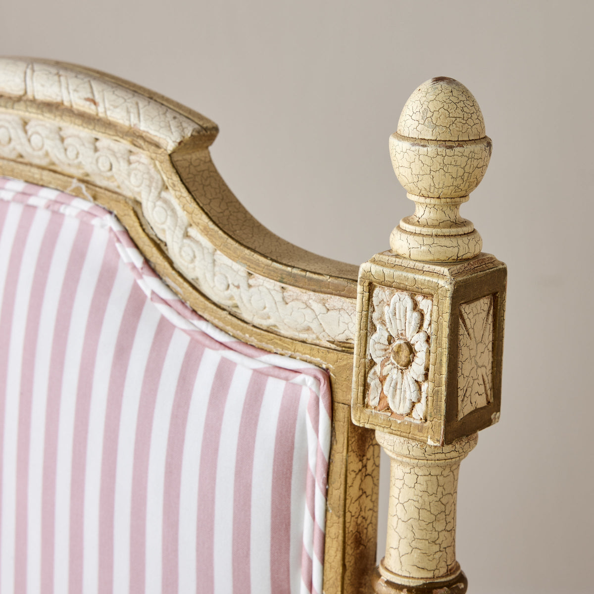 18th Century French Gilded Chairs - Noelle Stripe in Blush - Caitlin Wilson Designs