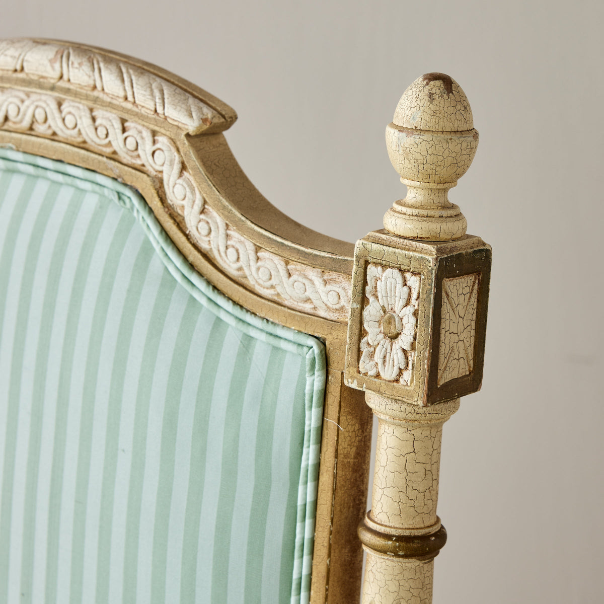 18th Century French Gilded Chairs - Noelle Stripe in Wintergreen - Caitlin Wilson Designs