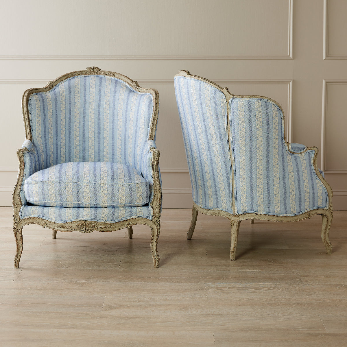 Regal Moment Bergere Chairs in Isabelle Blue - Caitlin Wilson Design 
