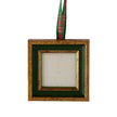Florentine Frame Ornament - Green on Plaid Ribbon - Caitlin Wilson Design 