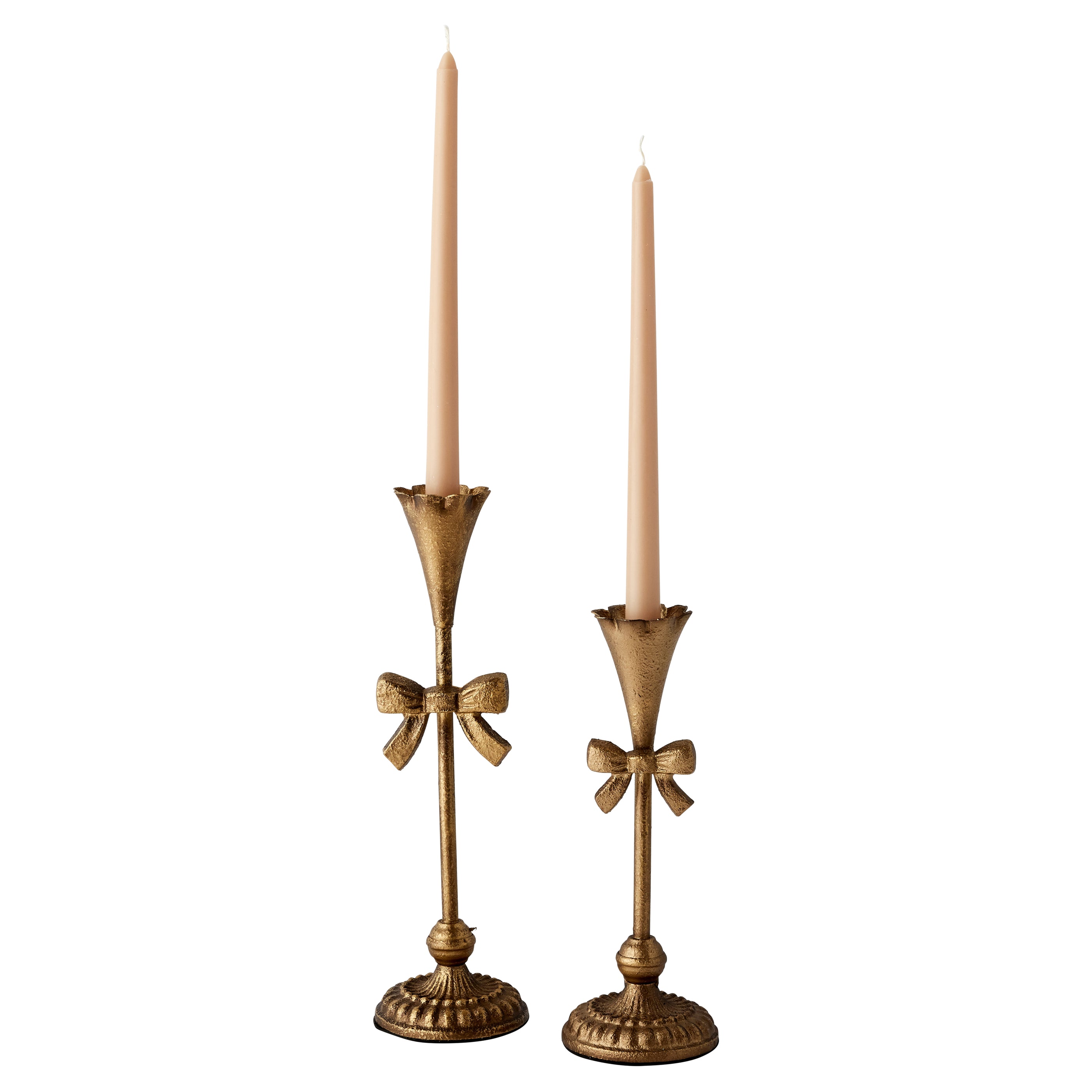 Gold Bow Candlesticks Set of 2 - Caitlin Wilson Design 