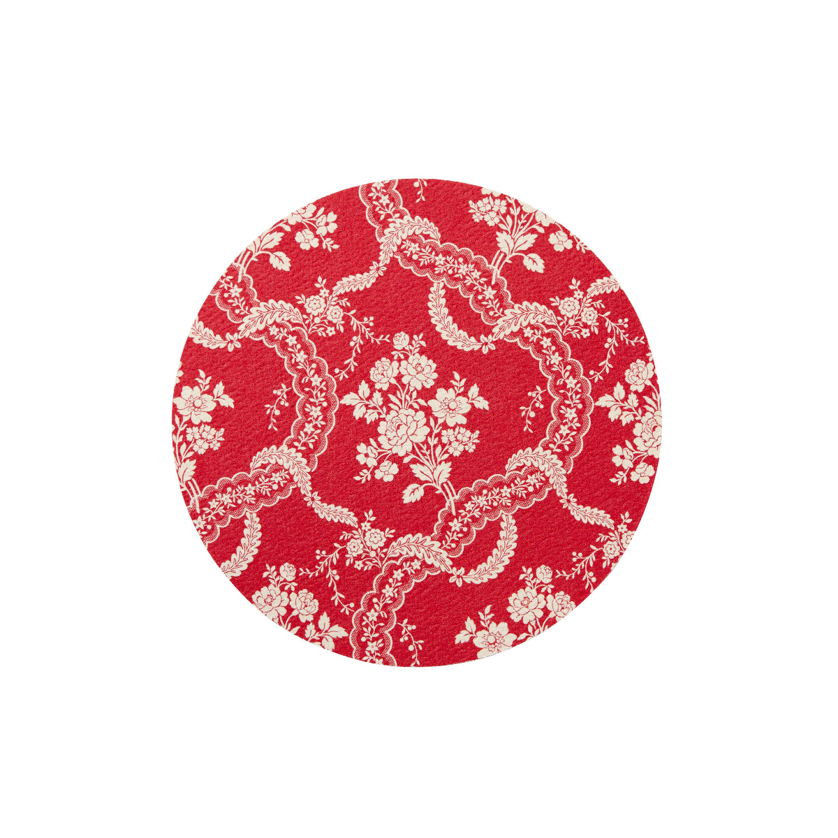  Noël Rouge Lace Round Coasters - Caitlin Wilson Design