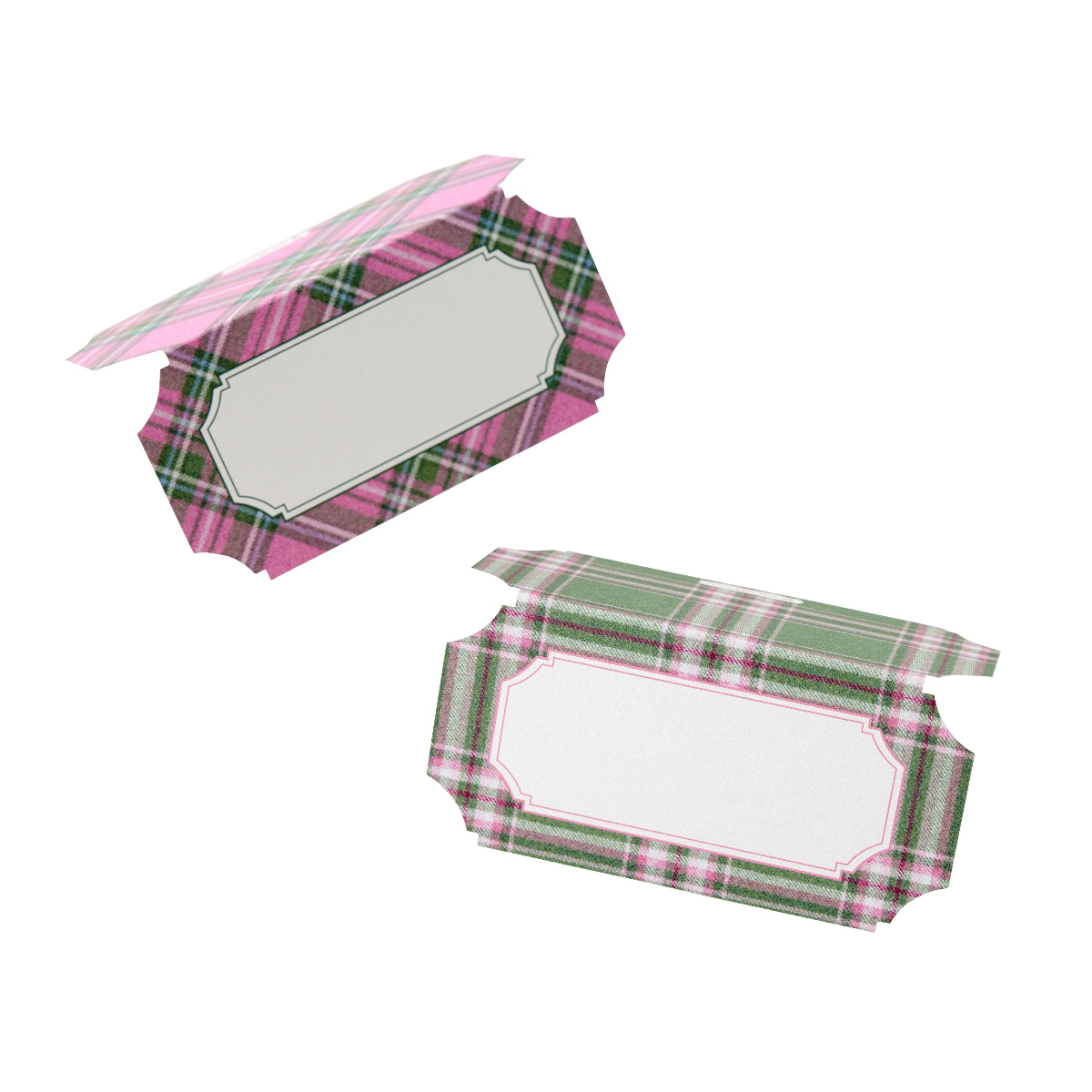 Primrose Plaid Die Cut Placecards - Caitlin Wilson Design 