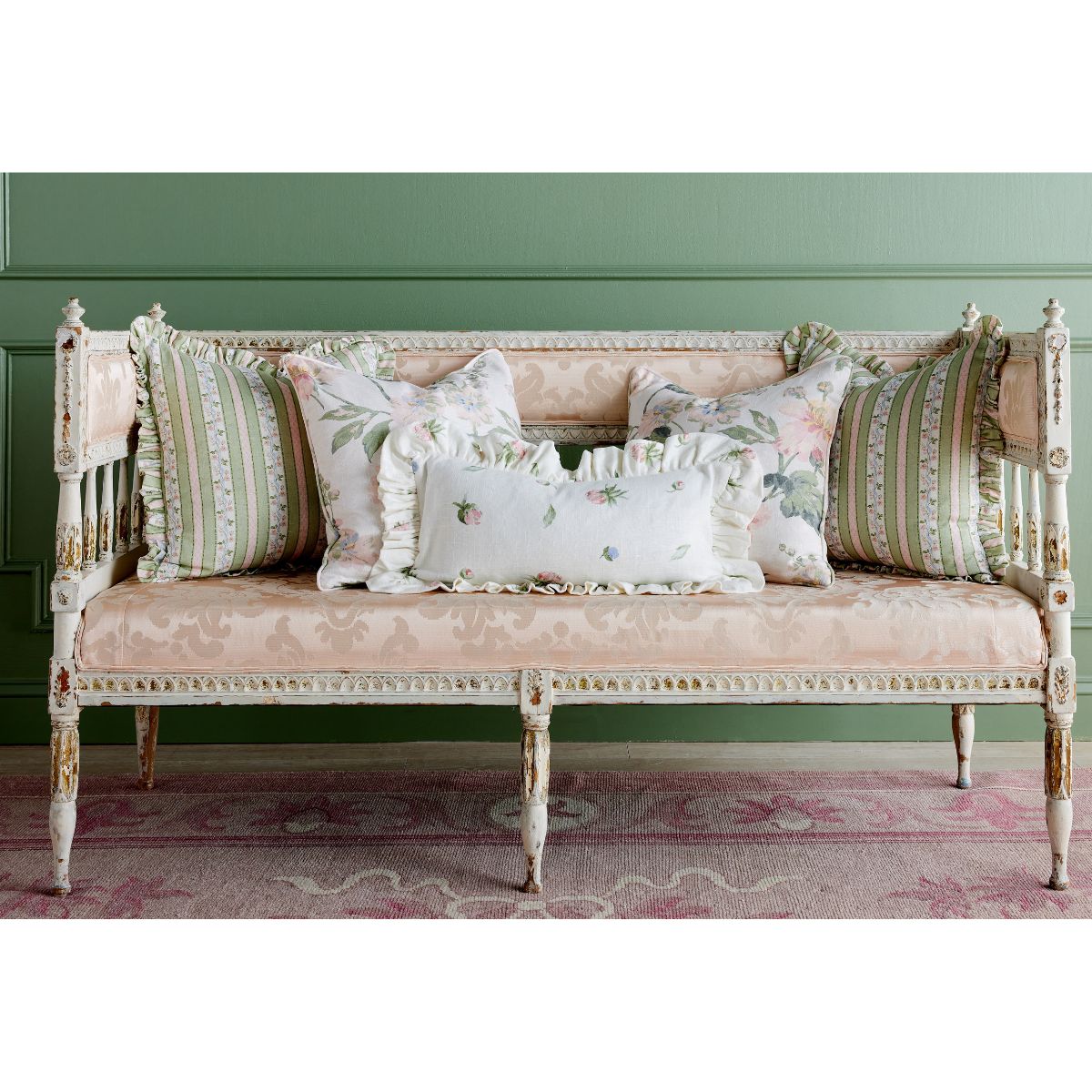 Isabelle in Green Frill Pillow - Caitlin Wilson Design