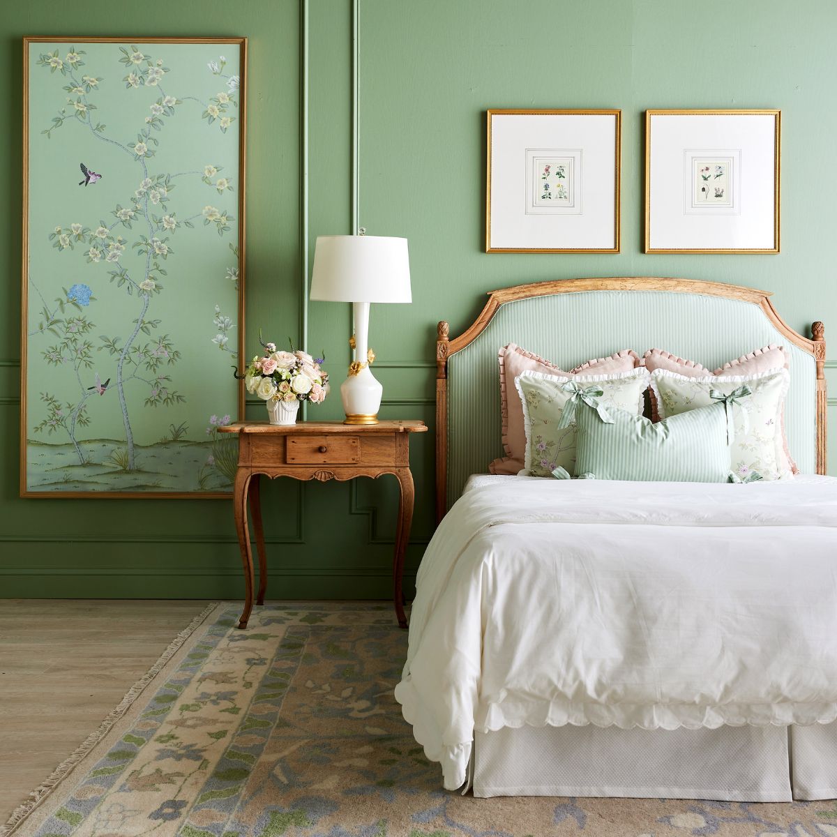 Nicola's Garden Framed Chinoiserie Mural Panel II | Caitlin Wilson