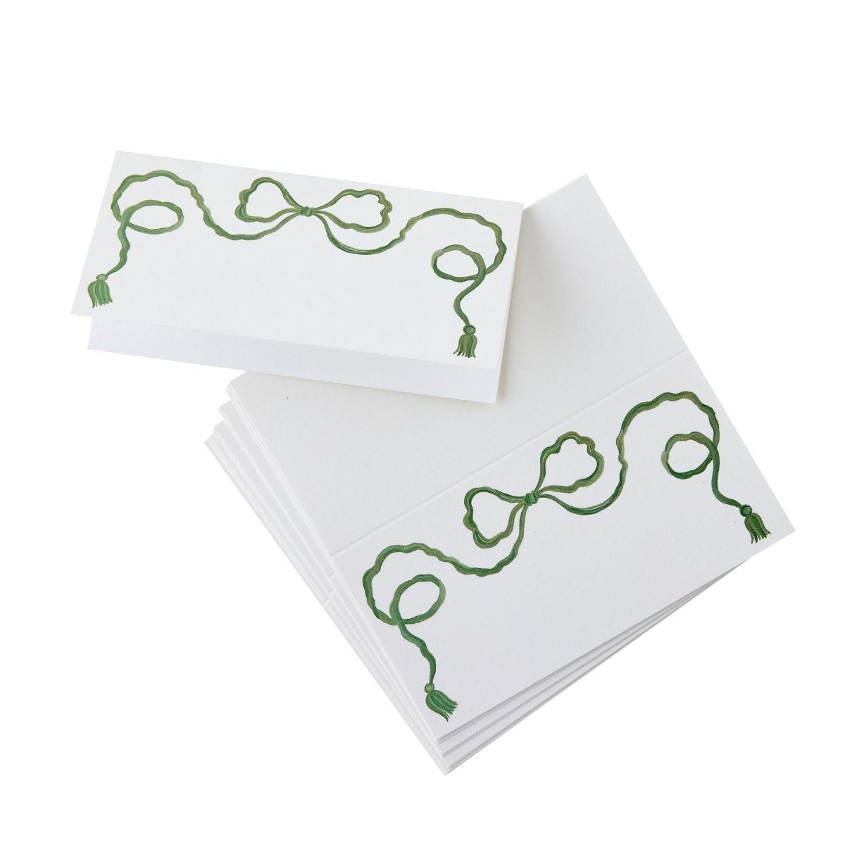 Green Tassel Bow Place Cards