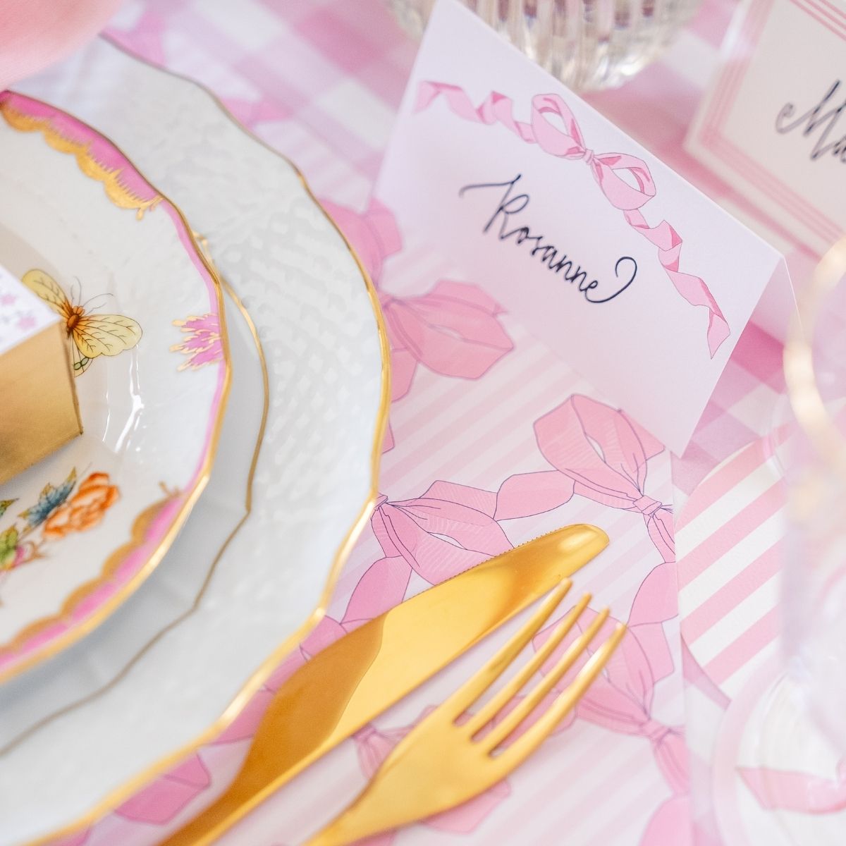 Pink Bow Placecards