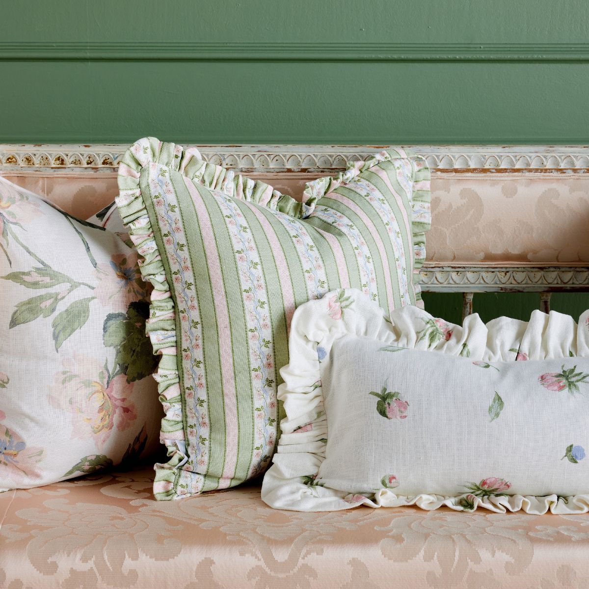 Isabelle in Green Frill Pillow - Caitlin Wilson Design