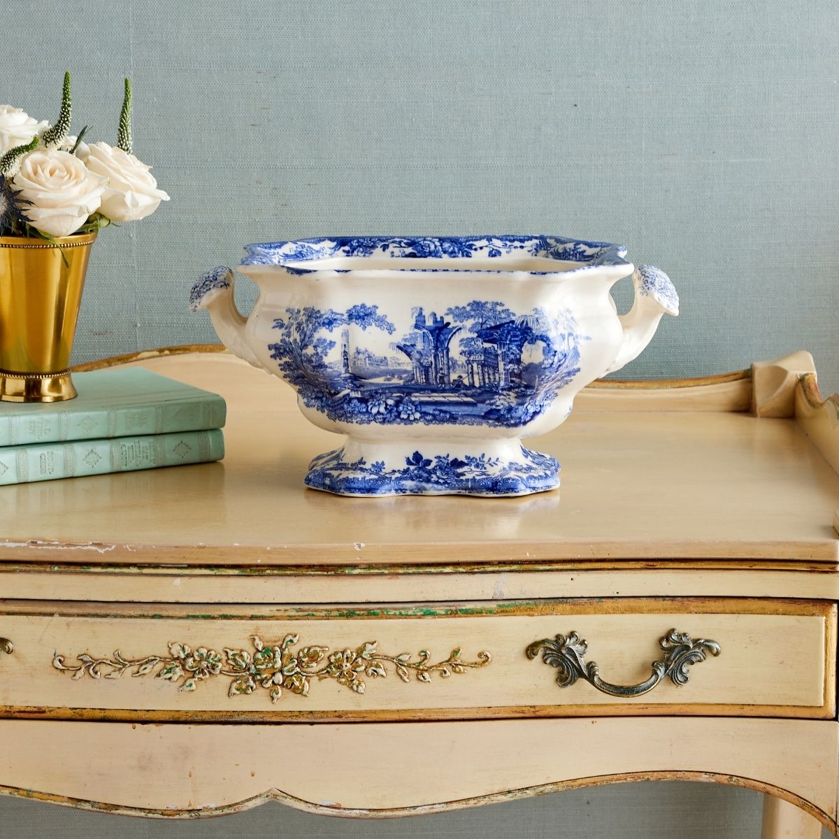 Mason's Vista Blue and White Tureen - Caitlin Wilson Design