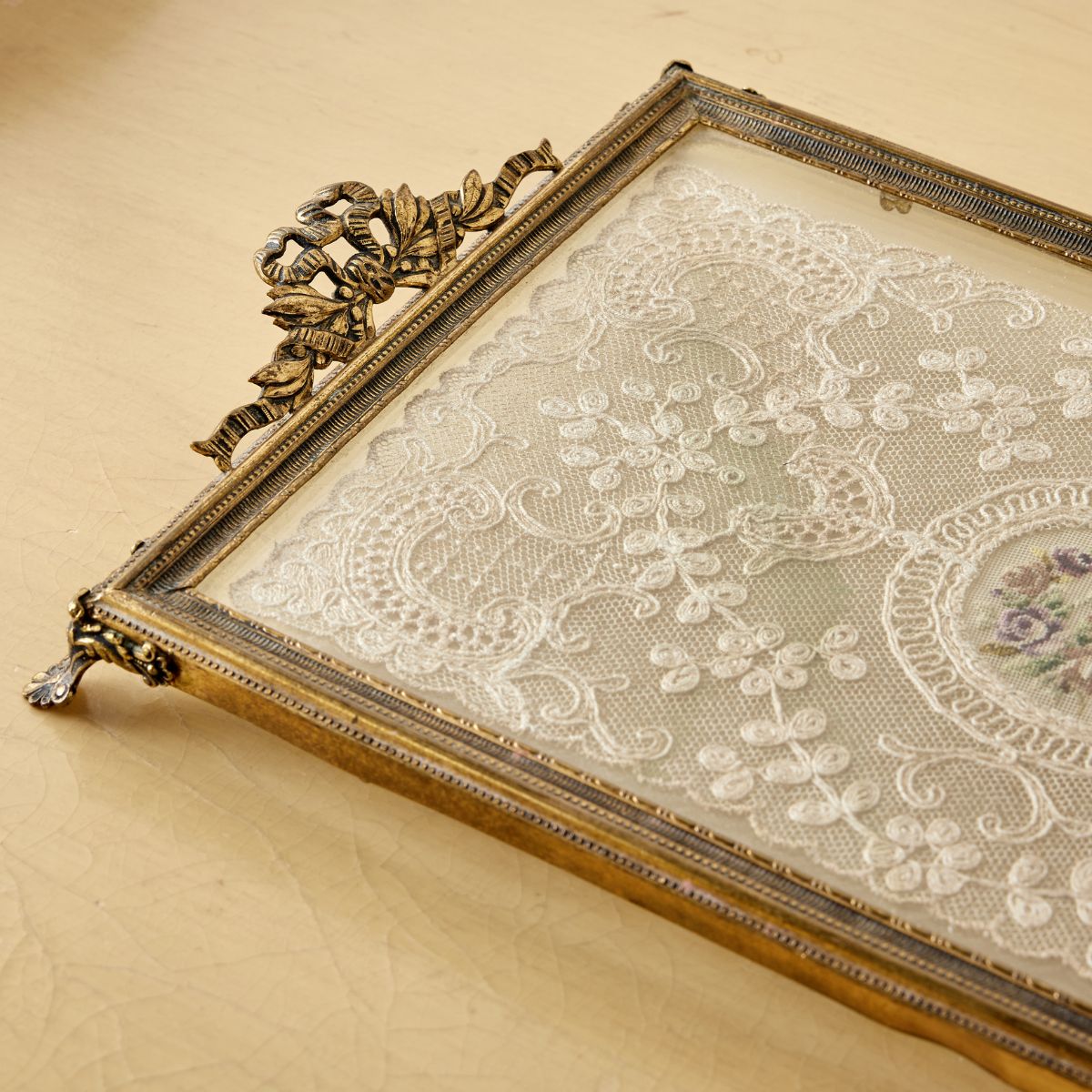 Lace & Glass Brass Tray - Caitlin Wilson Design