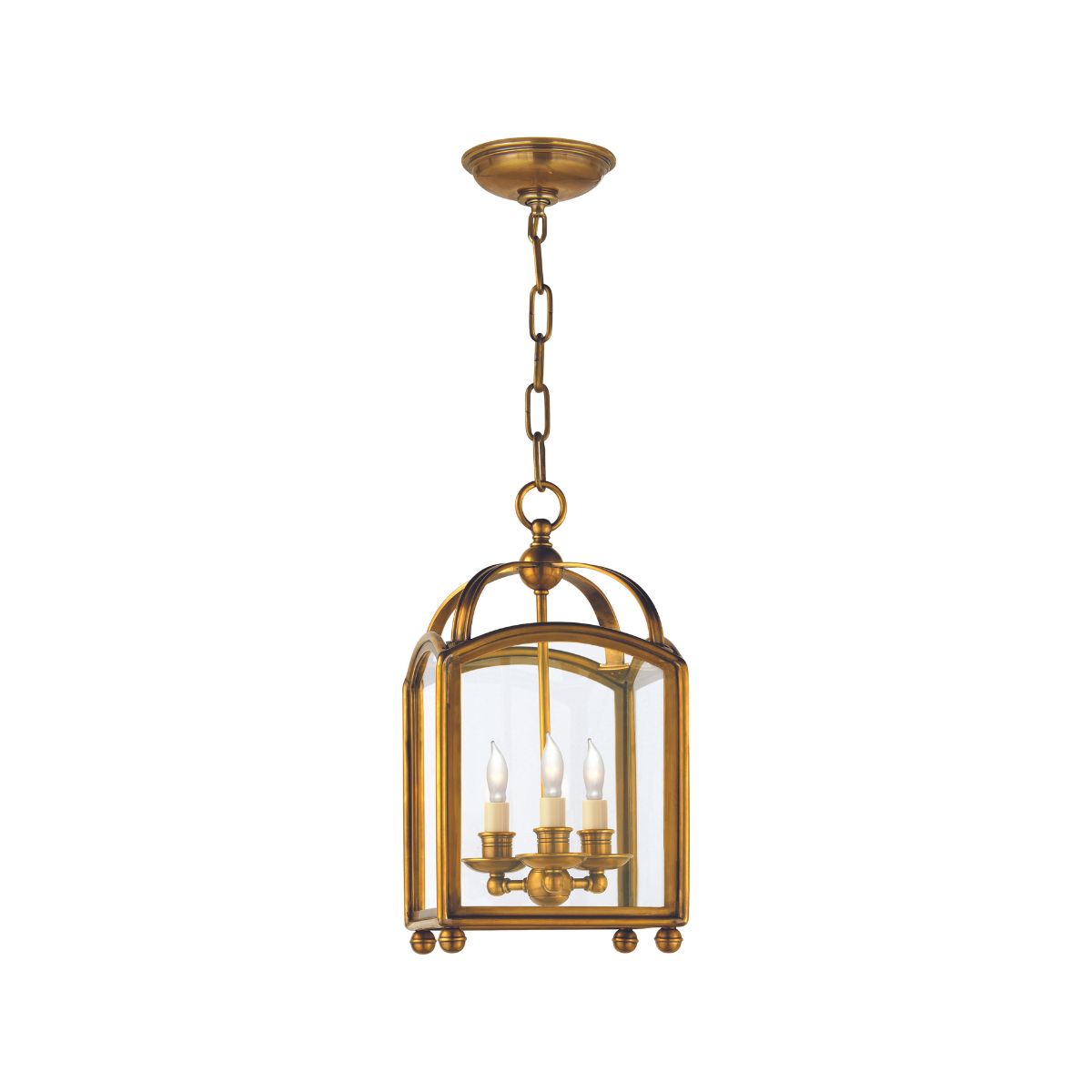 Arch Top Mini Lantern in Antique-Burnished Brass - Caitlin Wilson Design