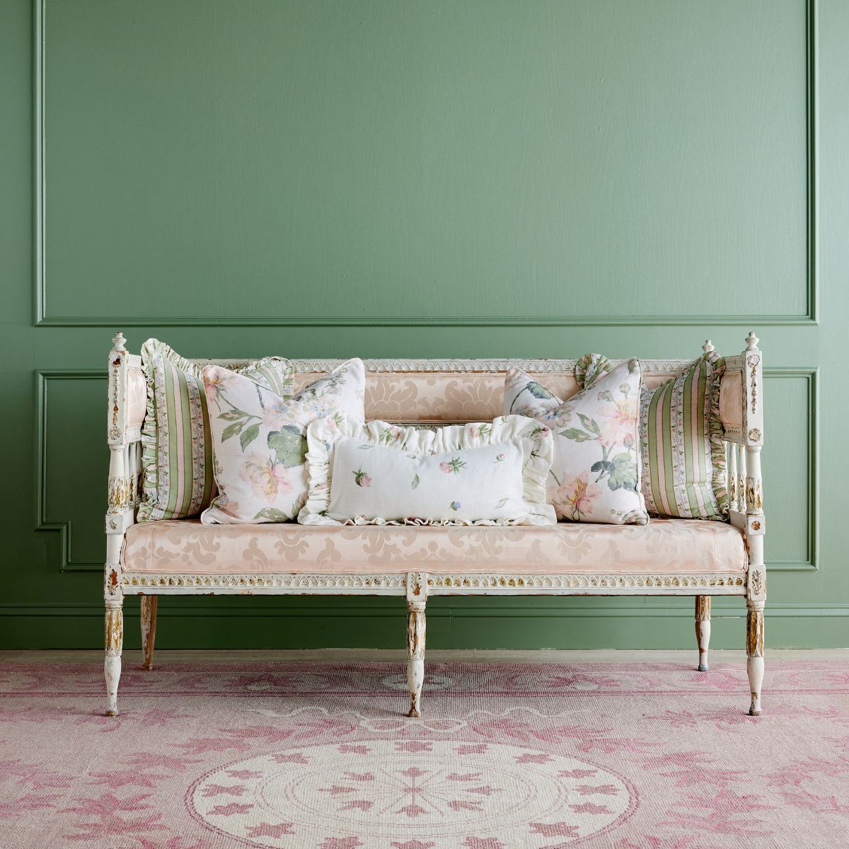 Isabelle in Green Frill Pillow - Caitlin Wilson Design