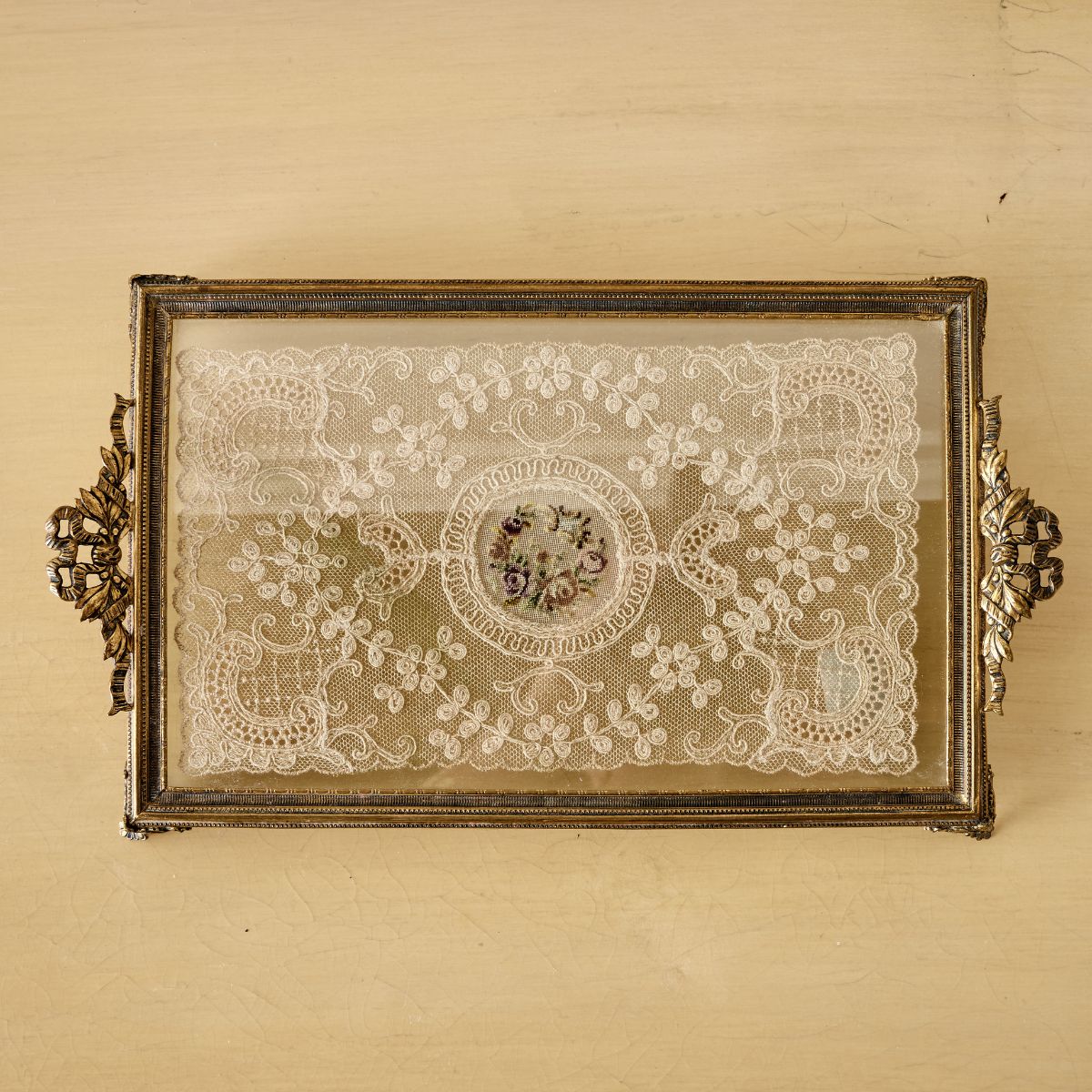 Lace & Glass Brass Tray - Caitlin Wilson Design