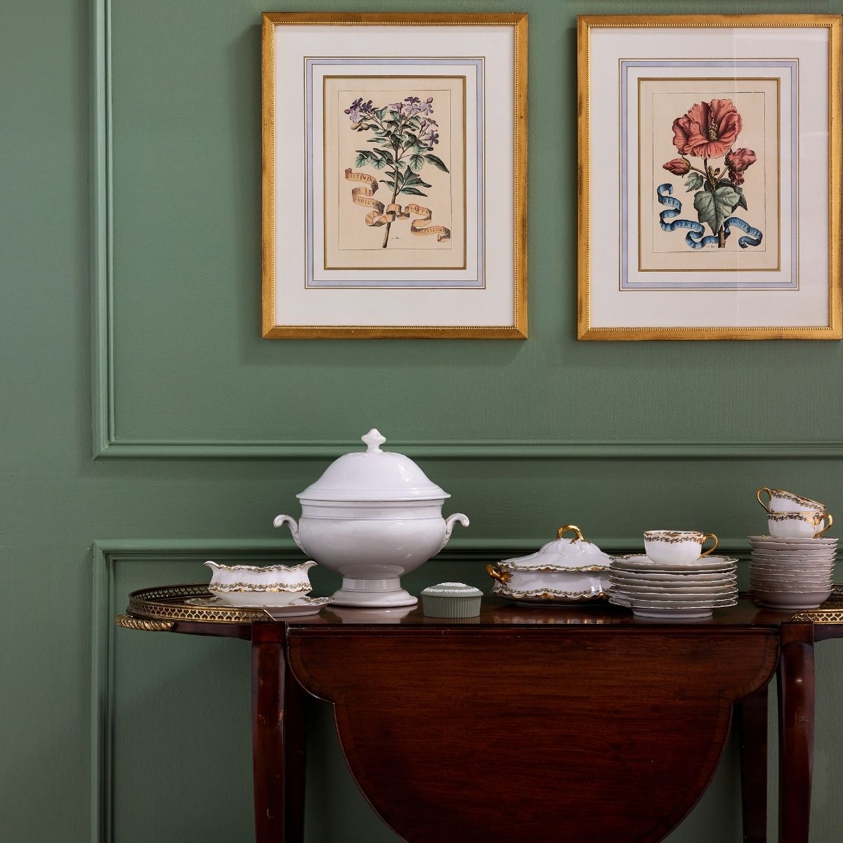 19th Century French Blue-rimmed Tureen - Caitlin Wilson Design