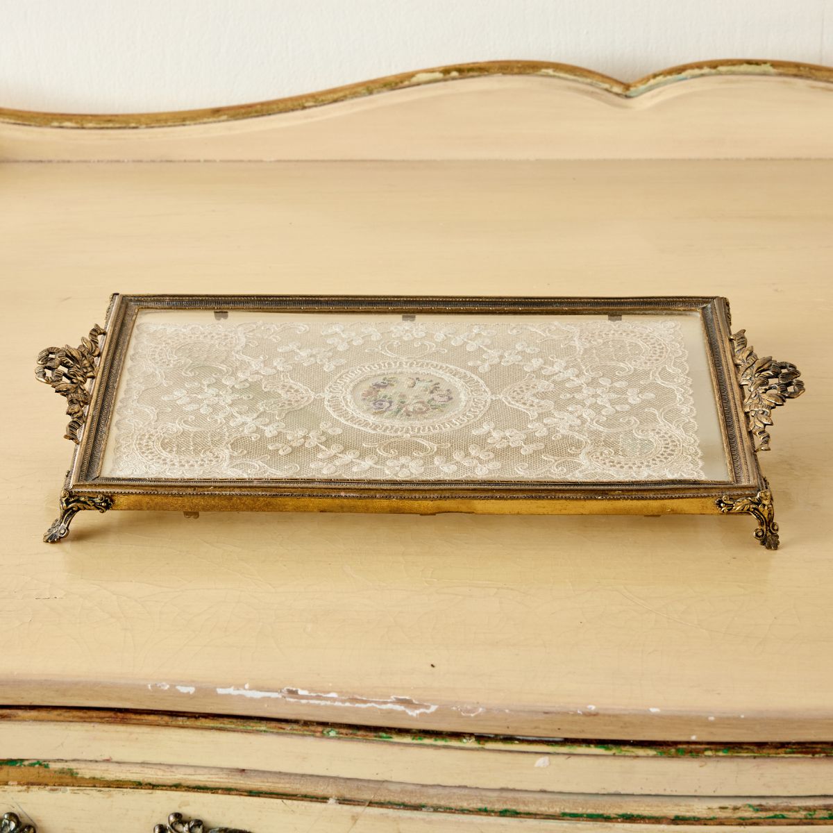 Lace & Glass Brass Tray - Caitlin Wilson Design