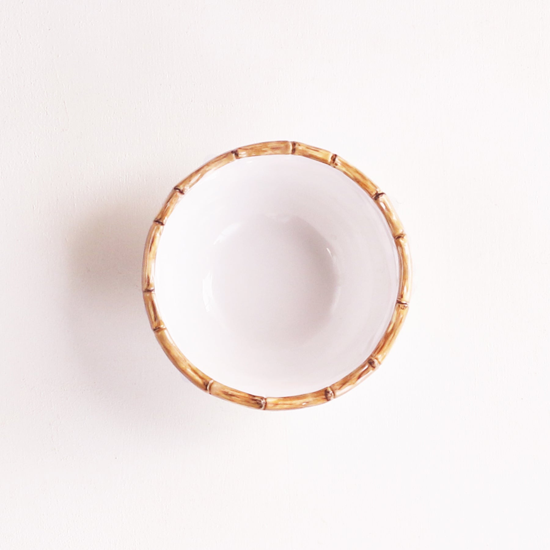 VIDA Bamboo 7.5" Cereal Bowl Set of 4 (White and Natural)