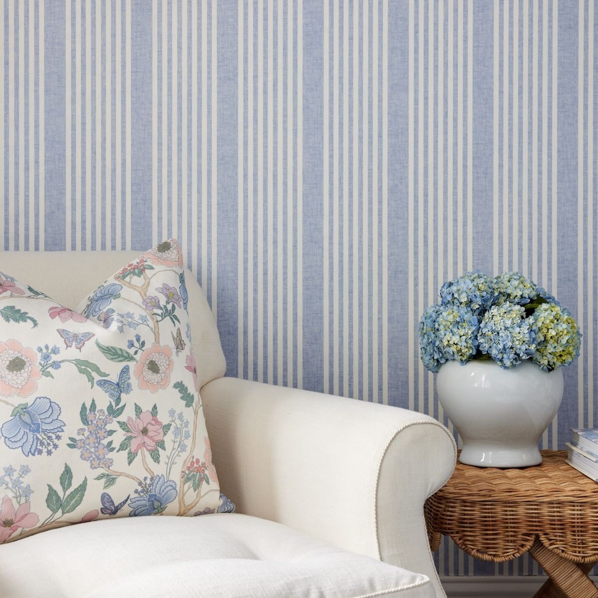 French Linen Stripe Wallpaper