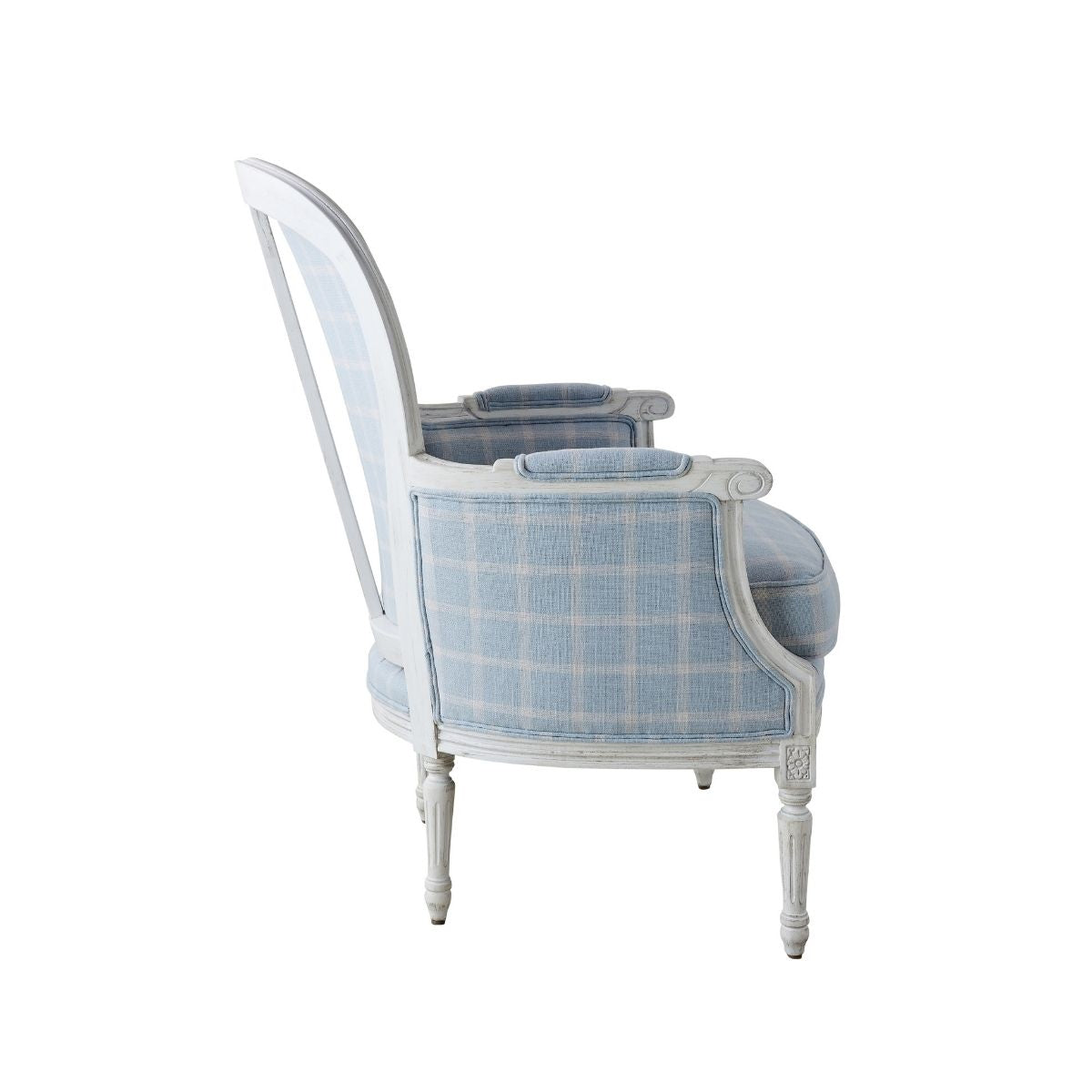Adele Lounge Chair in Blue Check