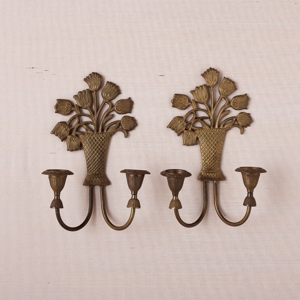 Vintage Floral Candle Sconces - Caitlin Wilson Design