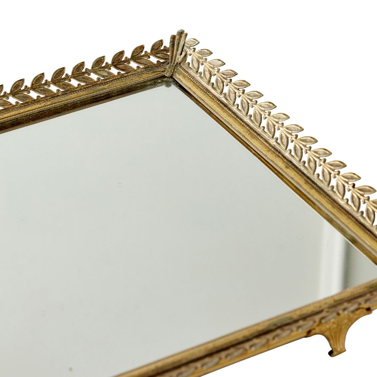 Rectangular Laurel Trimmed Mirror Tray - Caitlin Wilson Design