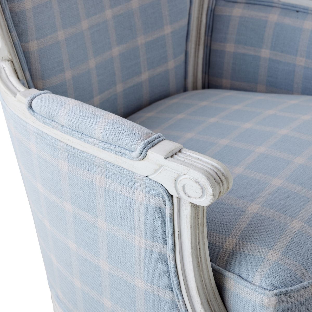 Adele Lounge Chair in Blue Check