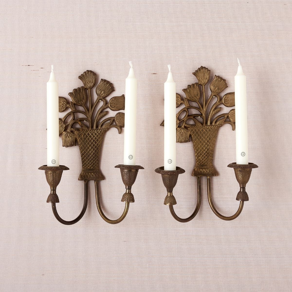 Vintage Floral Candle Sconces - Caitlin Wilson Design