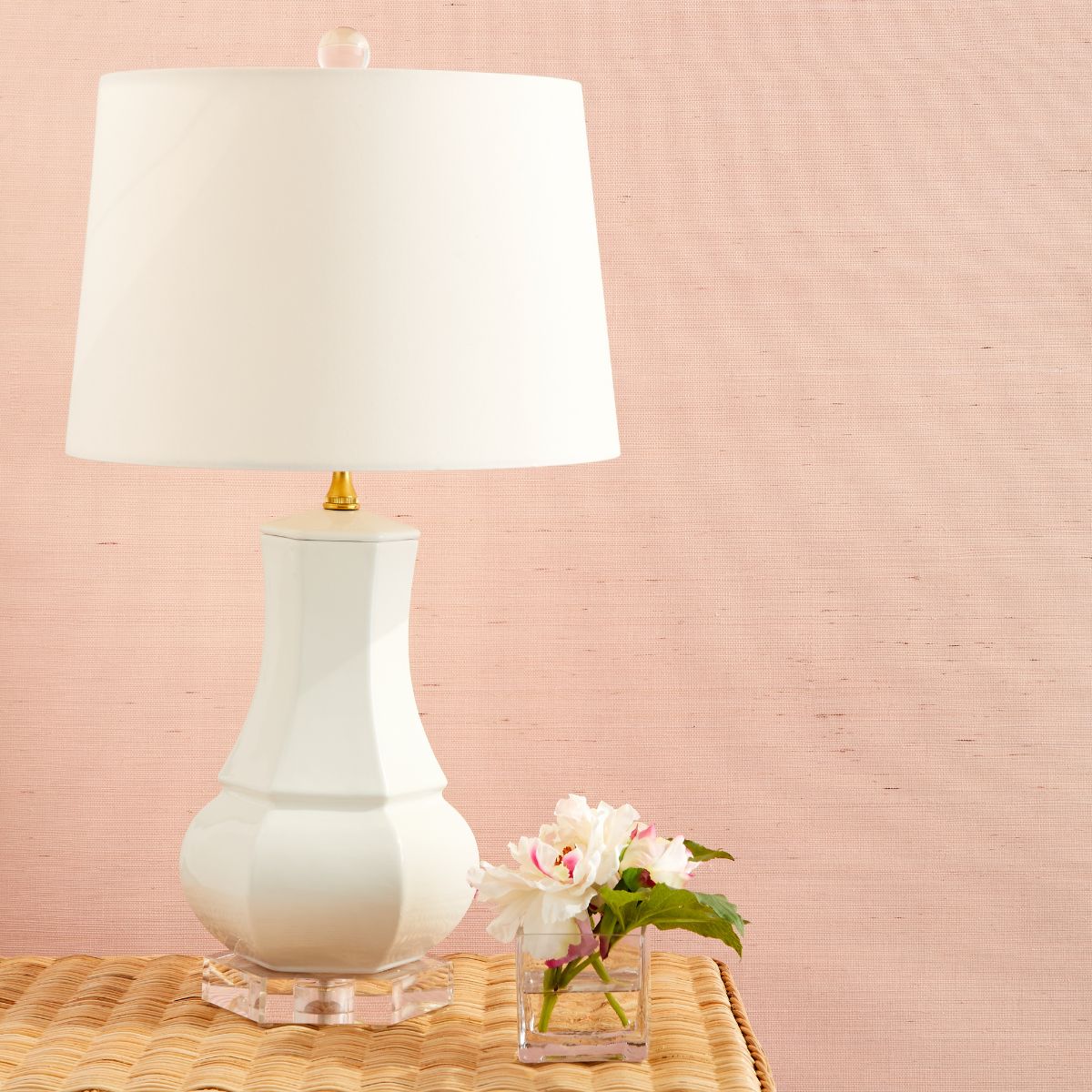 Grasscloth Wallpaper in Blush