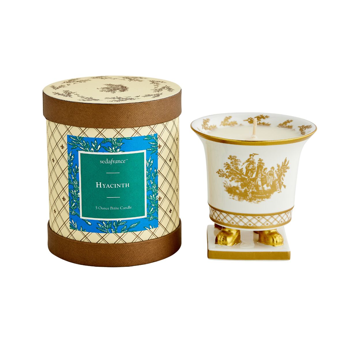 Hyacinth Classic Toile Petite Ceramic Candle