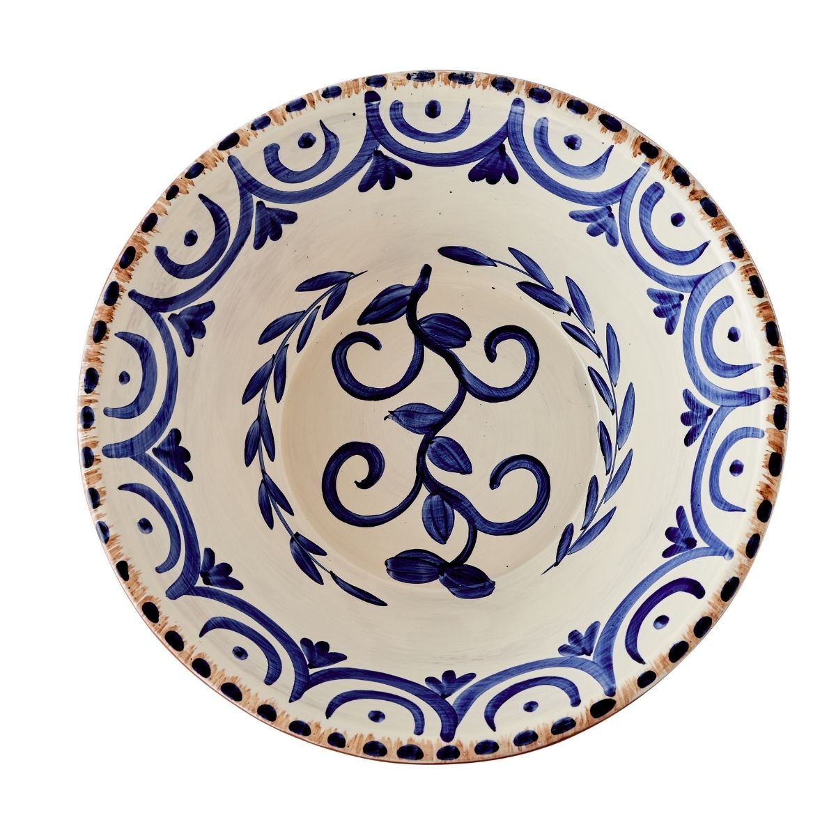 Blue Casa Nuno Terracotta Talevera Bowl - Caitlin Wilson Design