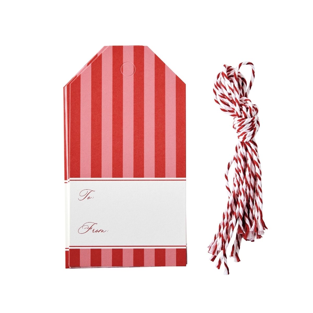 Red Noelle Stripe Gift Tag