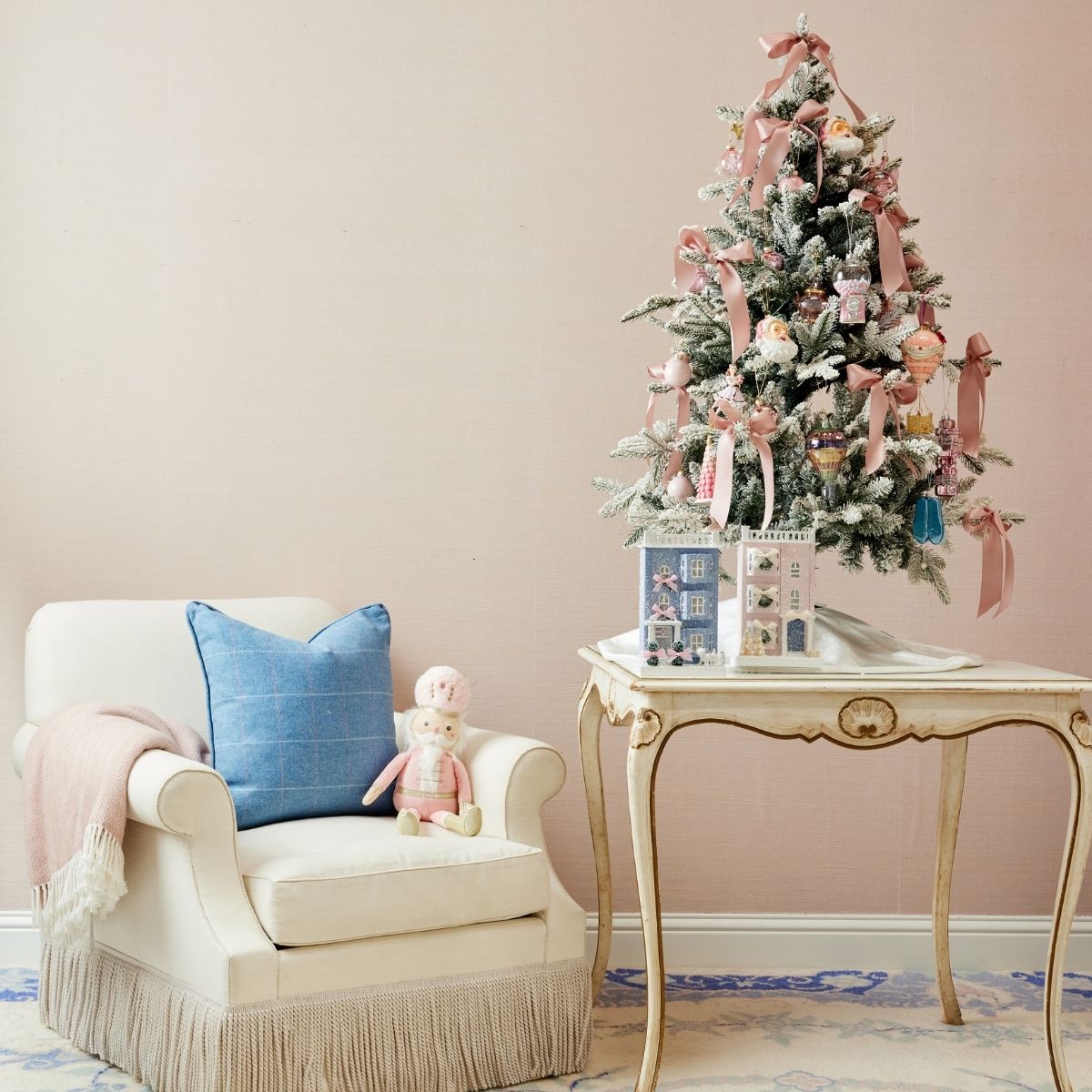 Pink Gold Nutcracker Shelf Sitter