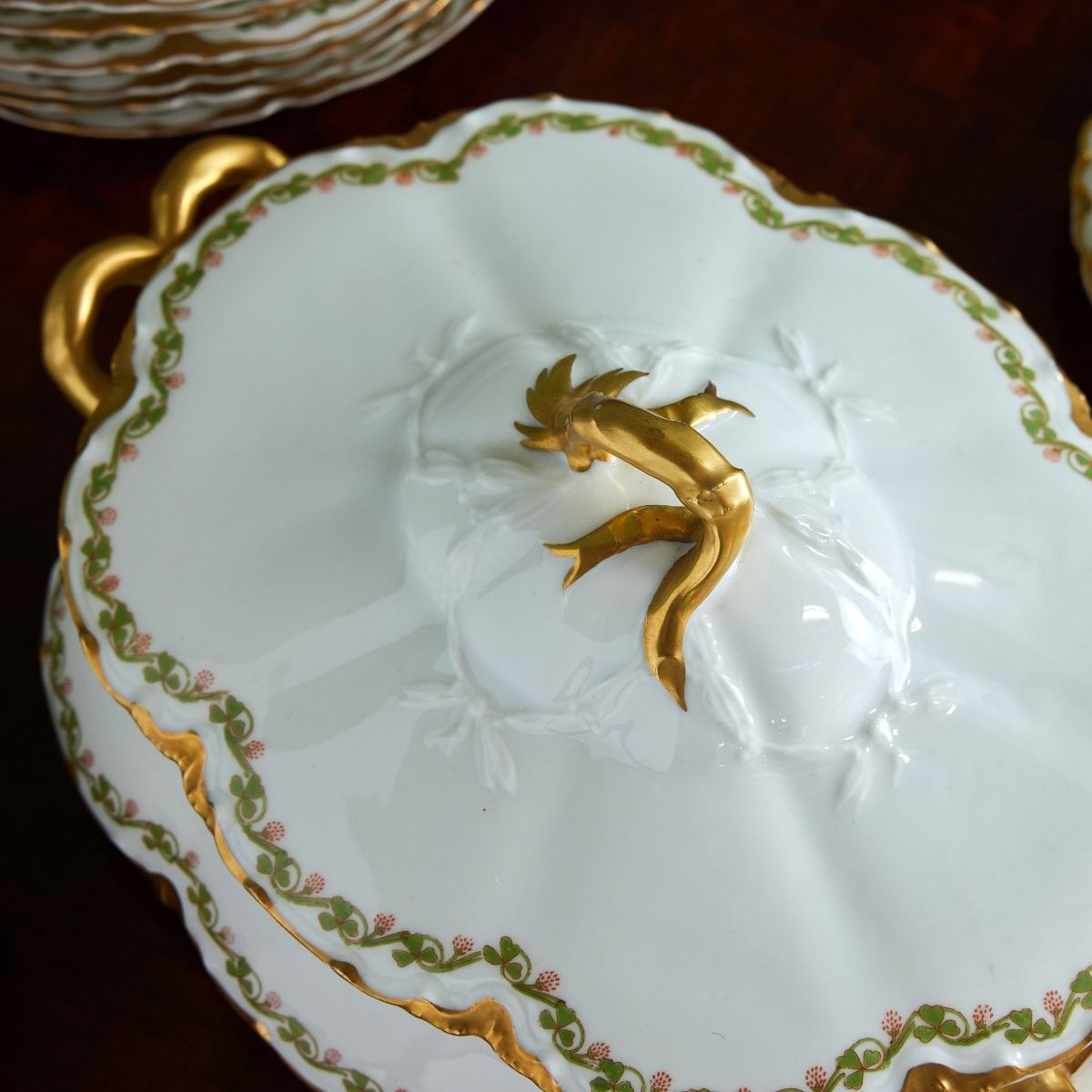 ★新品未使用　超美品★ フランス製HAVILAND デザート＆パン皿　４枚 Haviland French Gold & Cream China Set | Caitlin Wilson