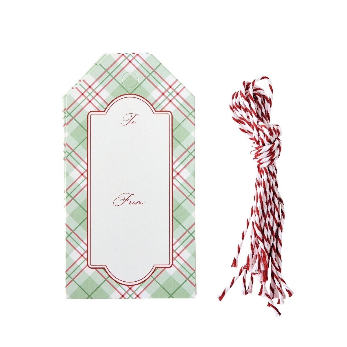 Green & Plaid Gift Tag